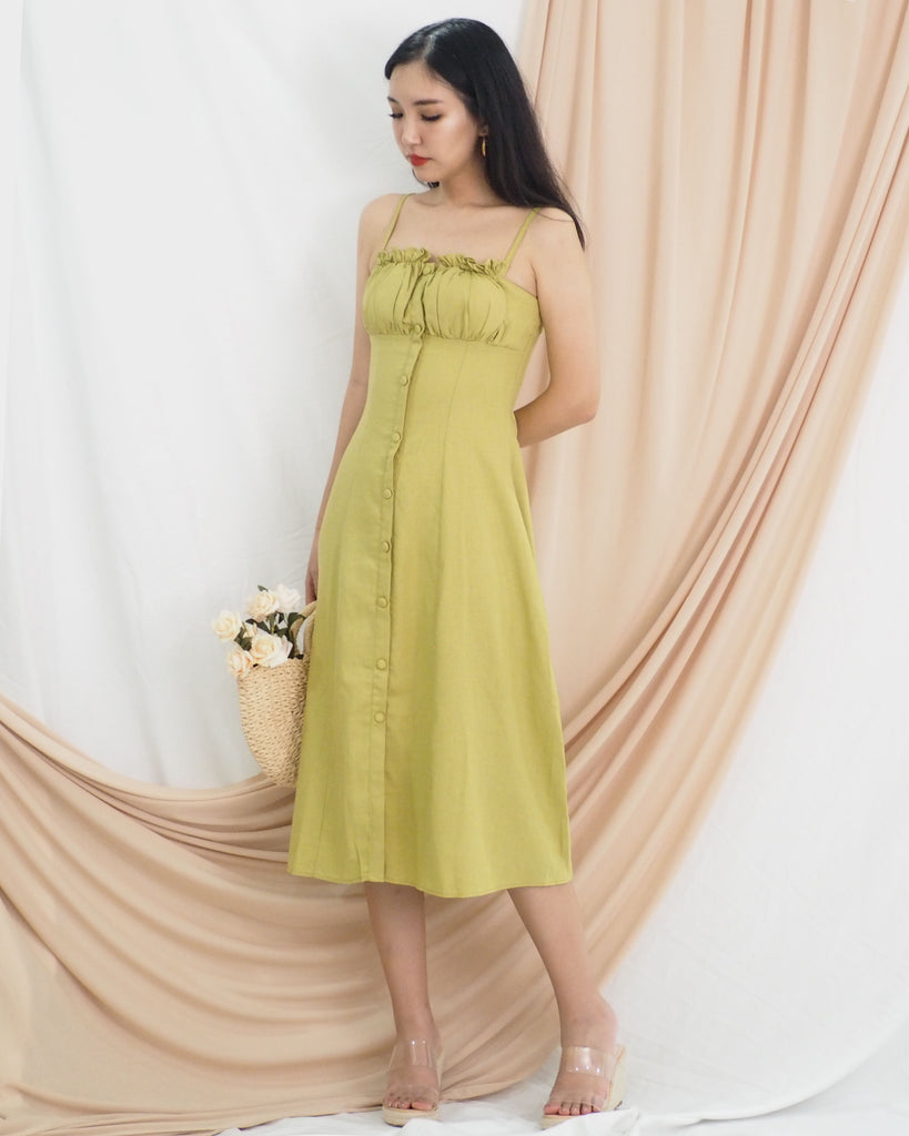 Amiera Midi Dress (AVOCADO GREEN)