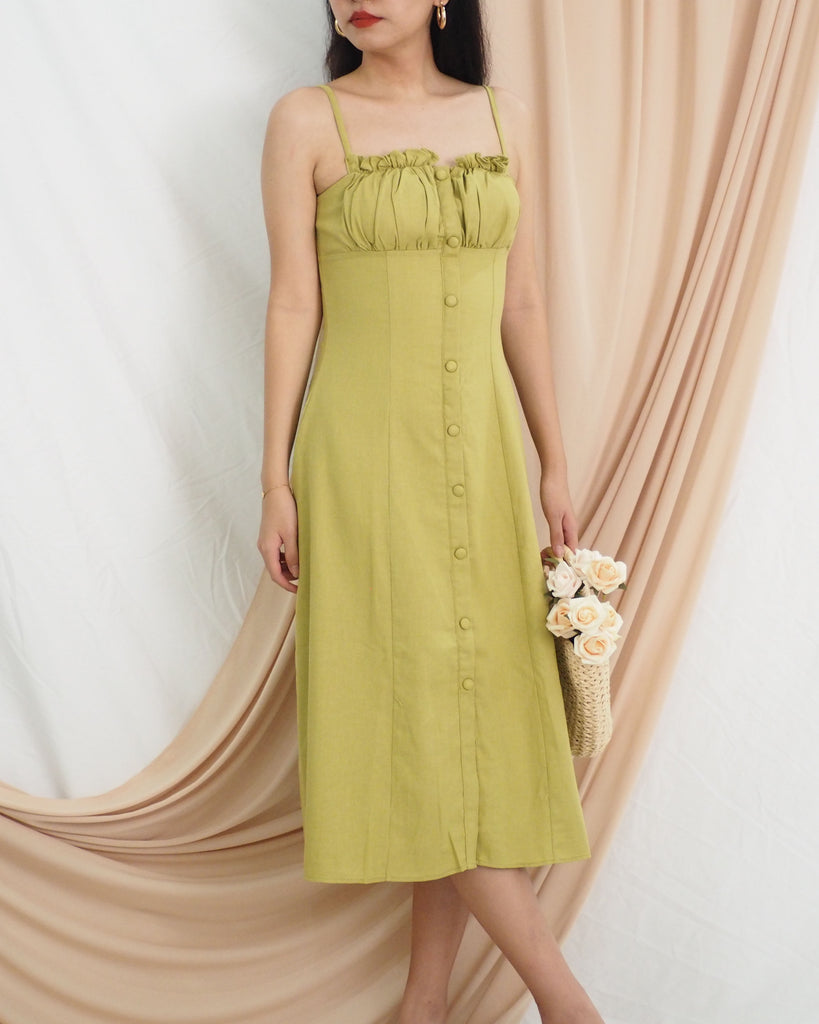 Amiera Midi Dress (AVOCADO GREEN)