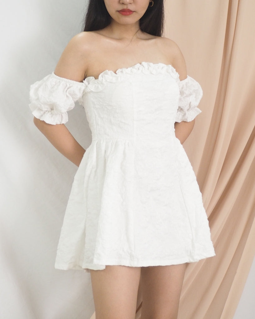 Tiana Off Shoulder Mini Dress (WHITE)