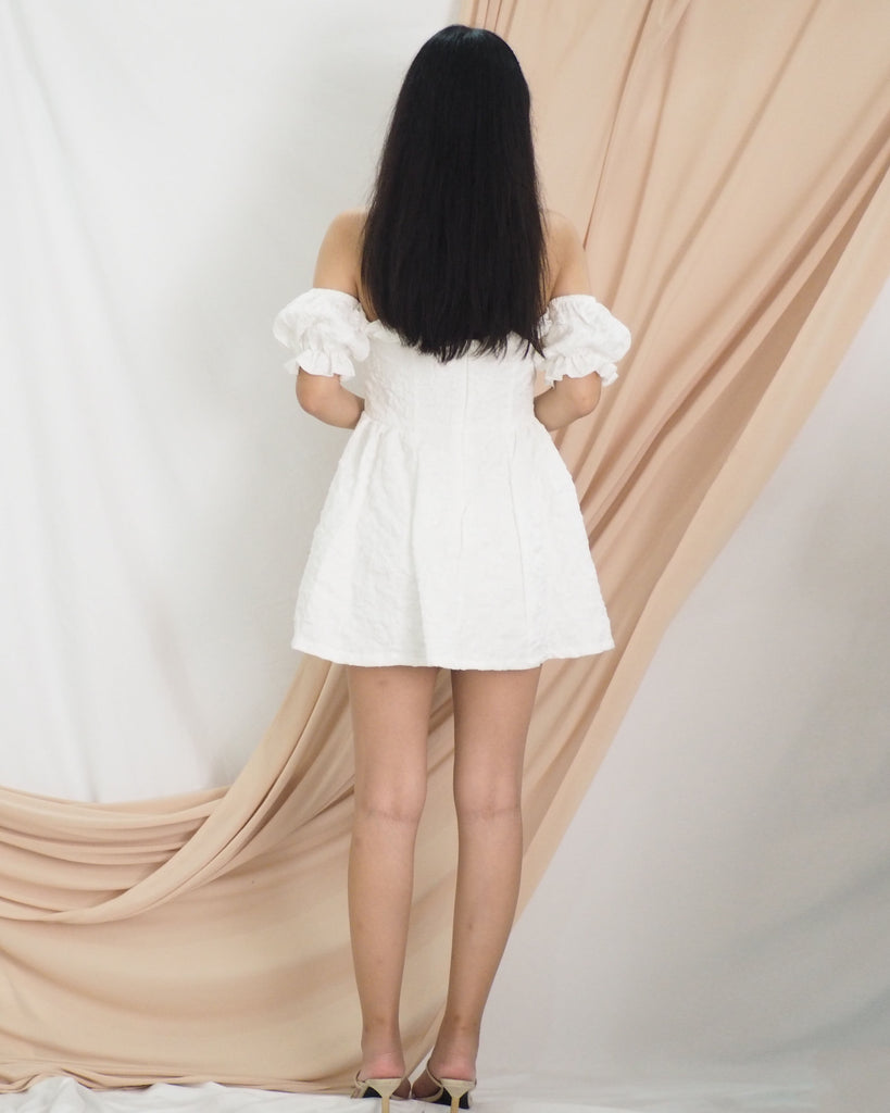 Tiana Off Shoulder Mini Dress (WHITE)