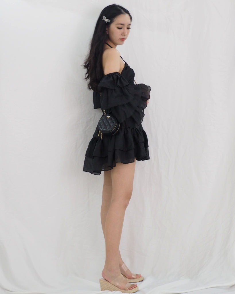 Iris Cut-out Dress (BLACK)
