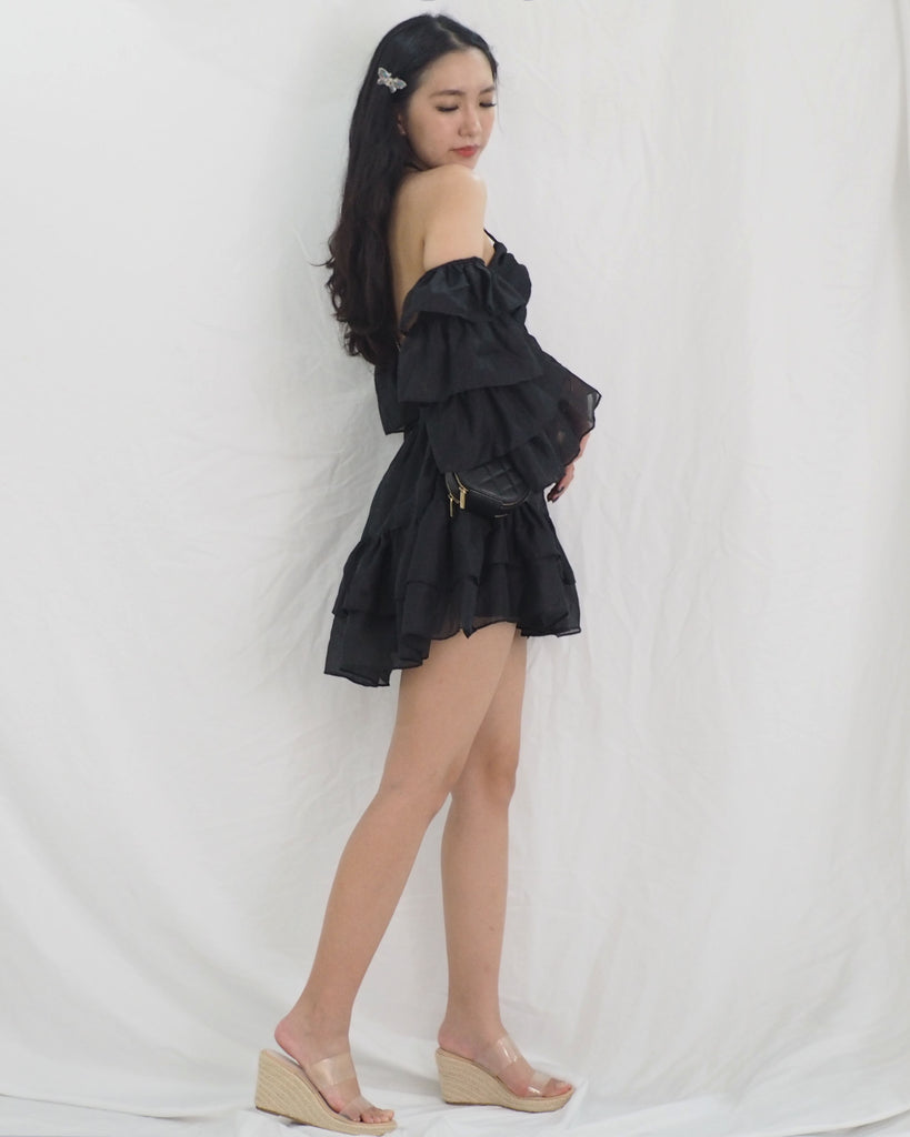 Iris Cut-out Dress (BLACK)
